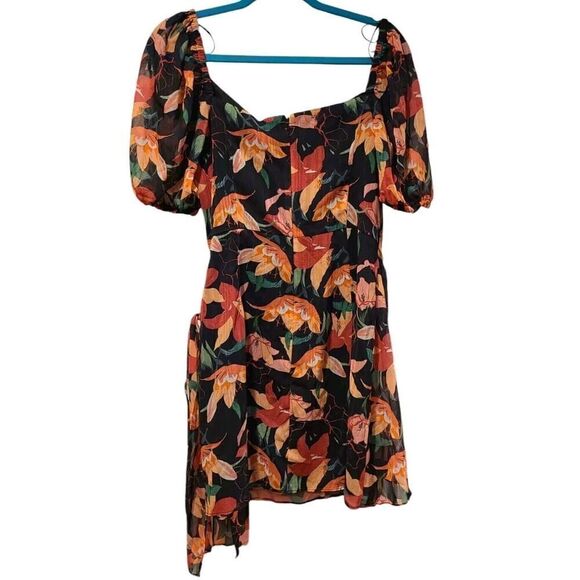 TALULAH Night Mirage Mini Dress Multicolor Floral Print Faux Wrap Style | L NWT - Picture 4 of 12